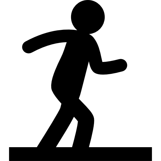 Person silhouette in walking position on a floor